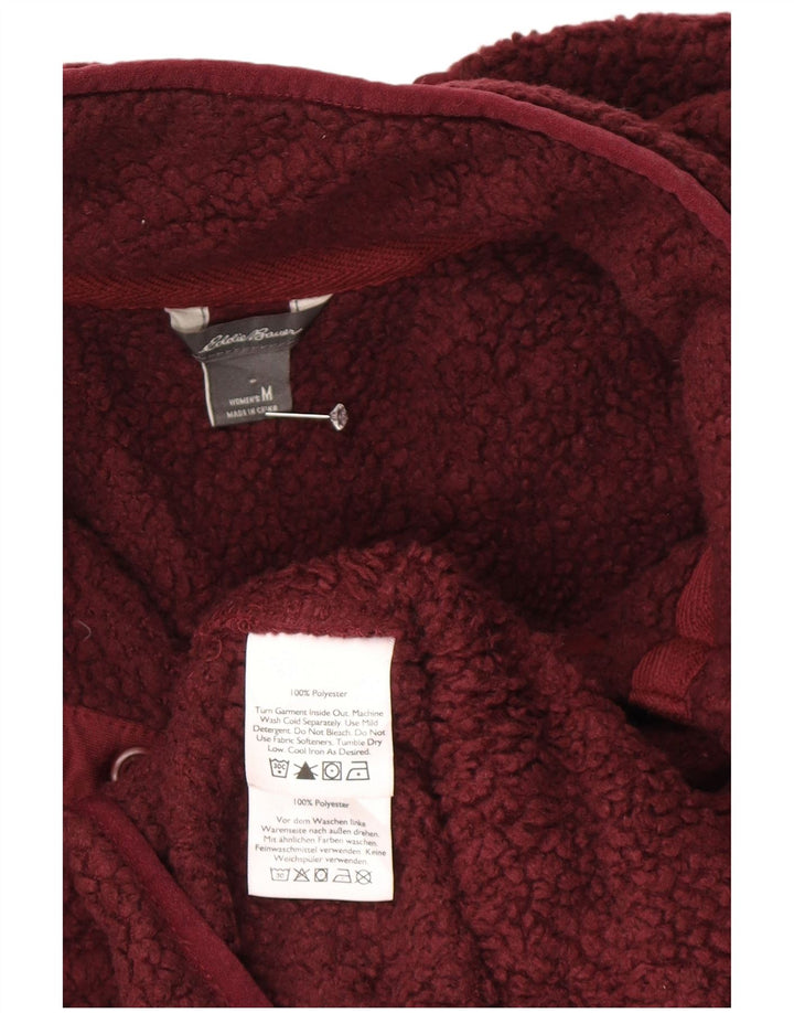 Pulover din lână pentru femei Eddie Bauer, cu gât cu nasturi, UK 14 Burgundy mediu