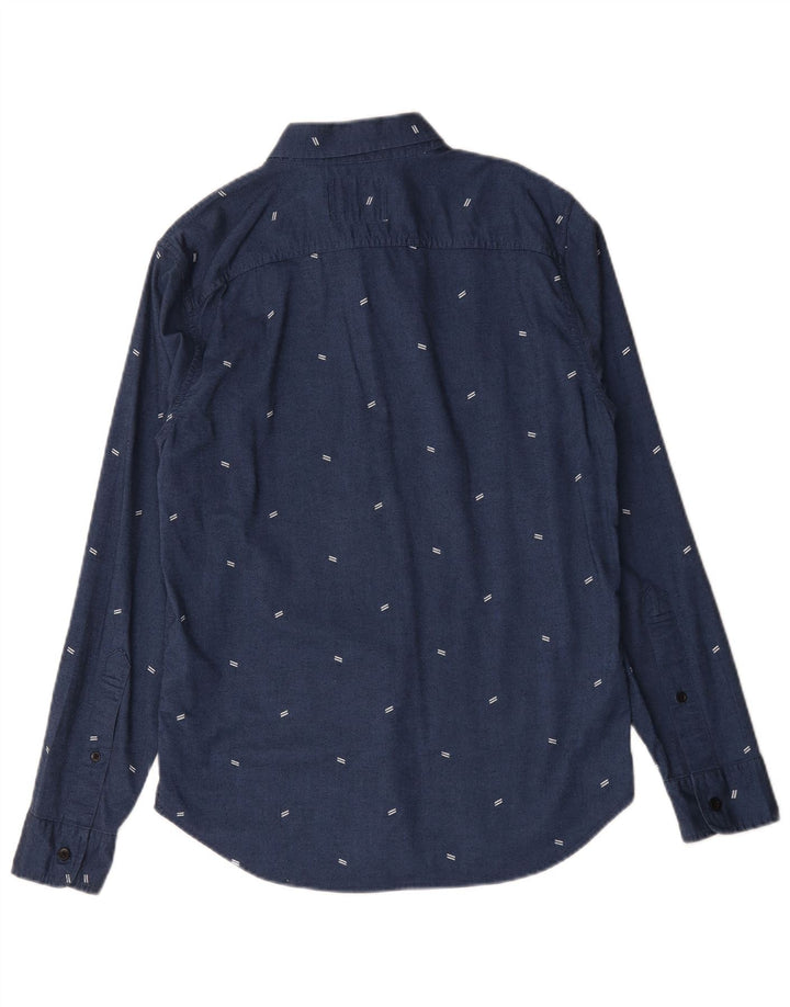 Cămașă Hollister pentru bărbați, mică, albastru, bumbac cu pete