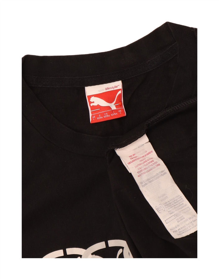 Tricou grafic Puma pentru bărbați Top mare din bumbac negru