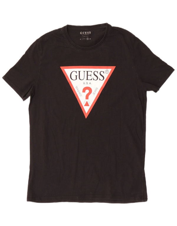 Tricou grafic Guess Slim Fit Top XL bumbac negru