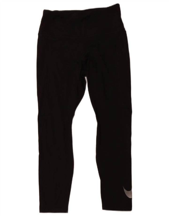 Leggings crop pentru femei Dri Fit NIKE UK 12 Poliester mediu negru