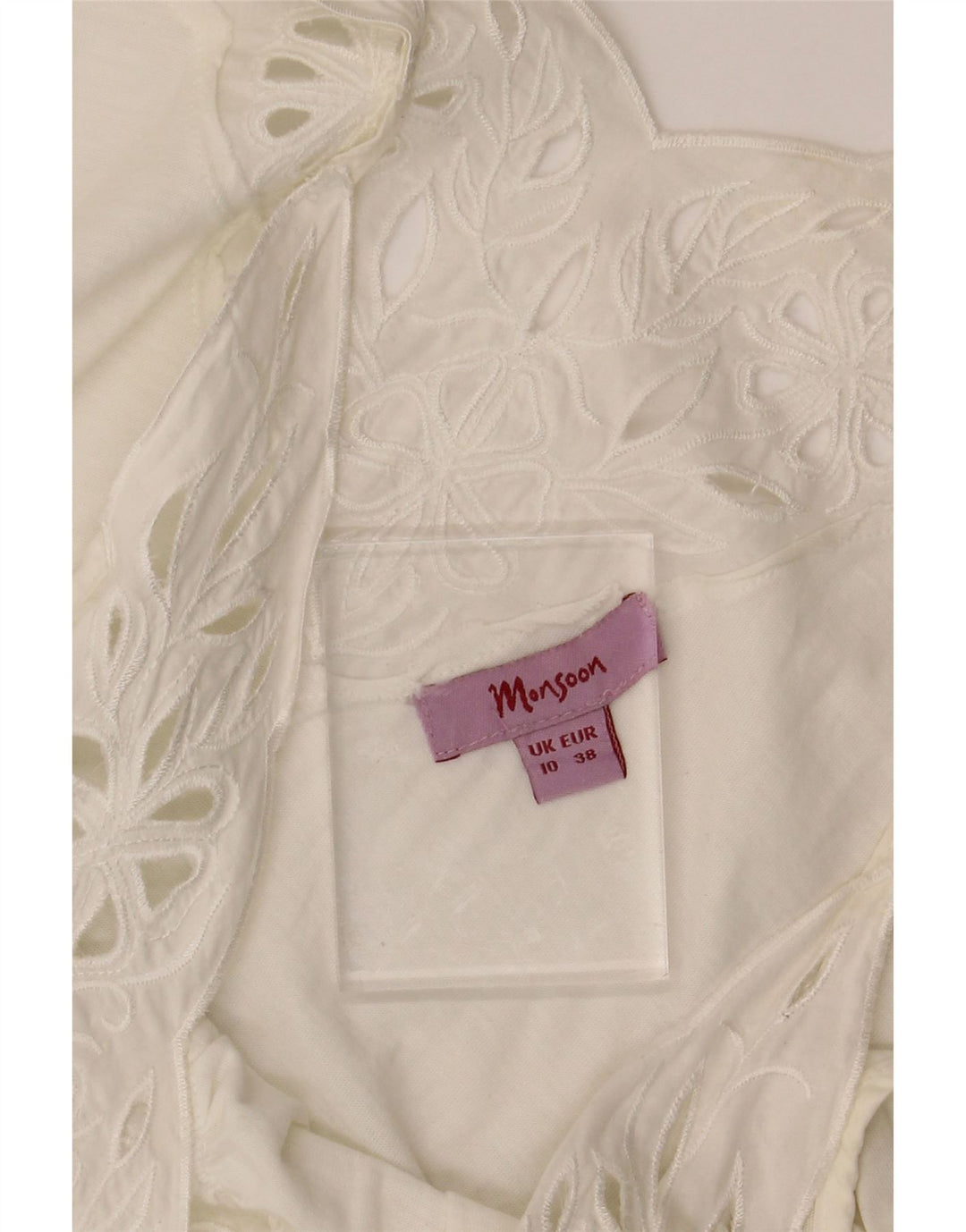 MONSOON Womens Sleeveless Blouse Top UK 10 Small White Cotton Vintage Monsoon and Second-Hand Monsoon from Messina Hembry 