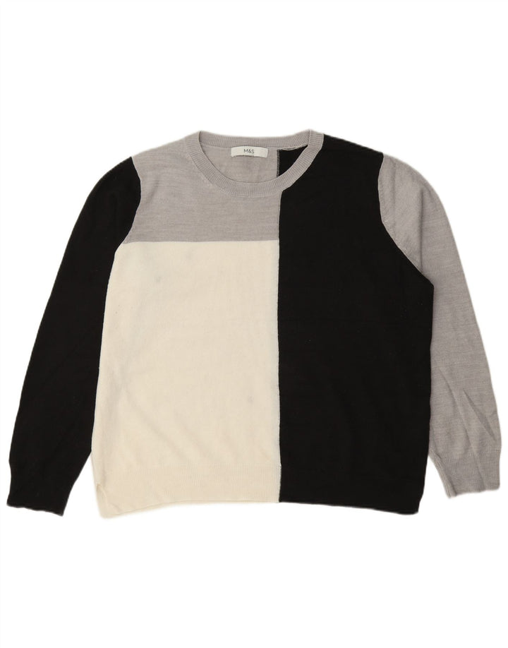 Pulover pentru femei Marks & Spencer cu decolteu triplu UK 14 mare, multicolor