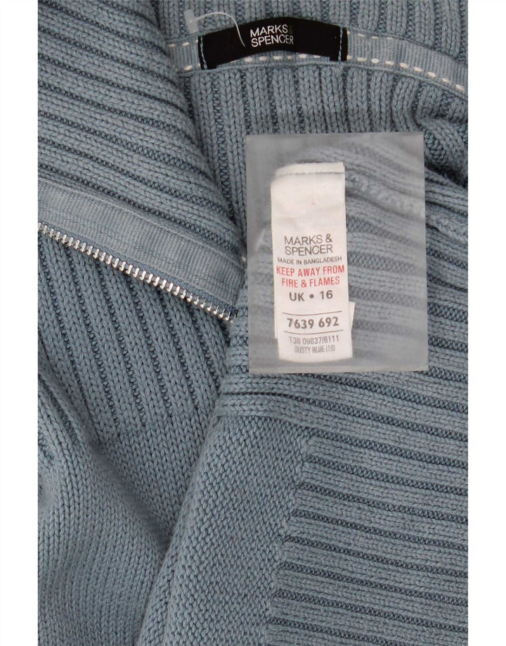 Pulover cardigan pentru femei Marks & Spencer UK 16, mare, albastru, bumbac