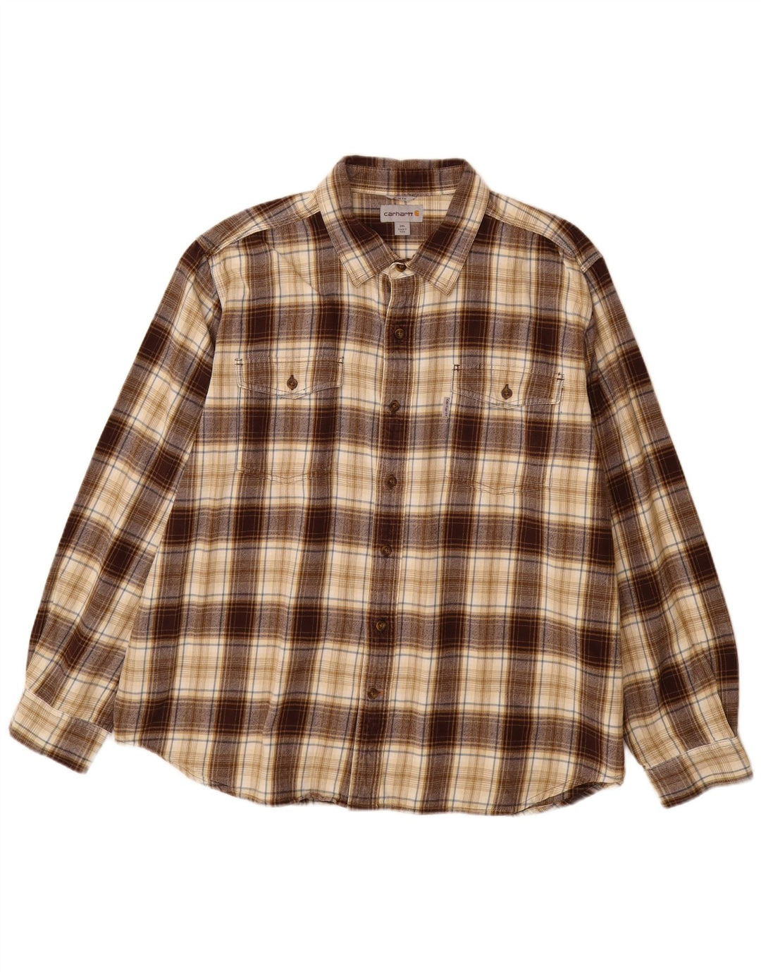 Cămașă de flanel pentru bărbați CARHARTT, 2XL, maro, cu carouri