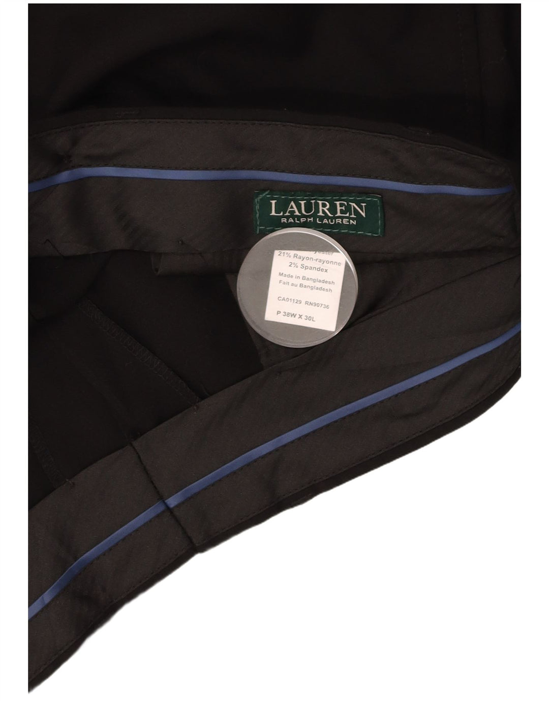 Pantaloni drepți RALPH LAUREN pentru bărbați L38 L30 Poliester negru