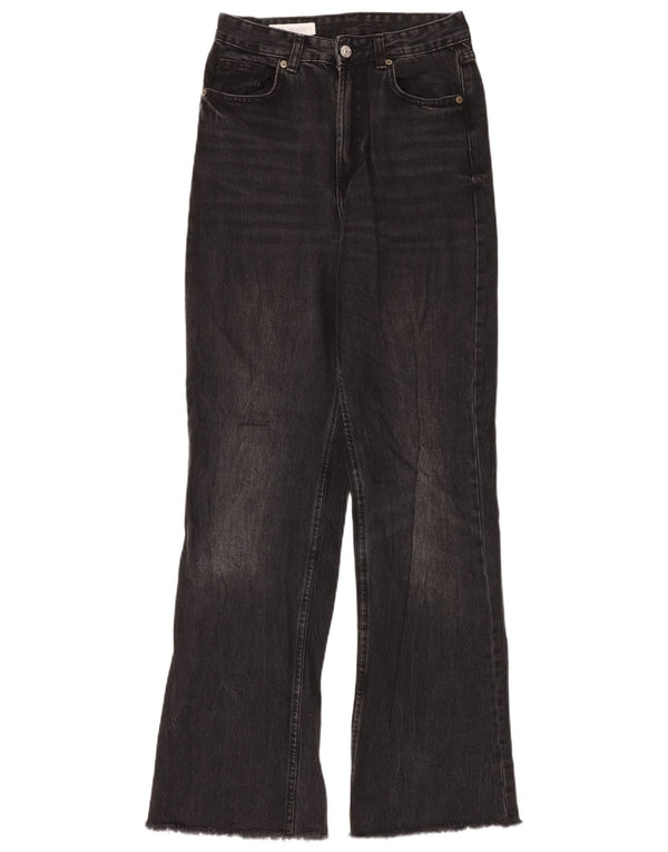 Blugi Zara femei cu talie înaltă cu picioare largi EU 36 XS W26 L34 bumbac negru