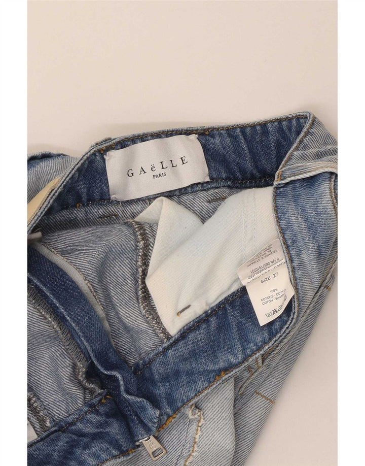 Fusta de denim cu grafica Gaelle pentru femei W27, bumbac albastru mic