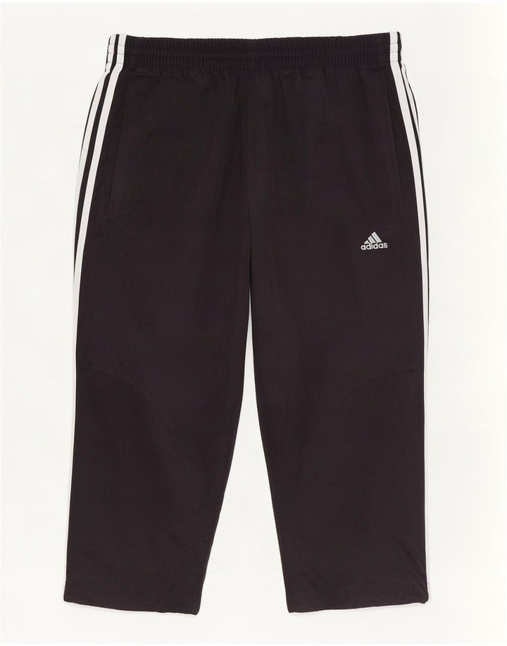 Pantaloni de trening Capri Adidas pentru femei UK 10 Poliester negru mic