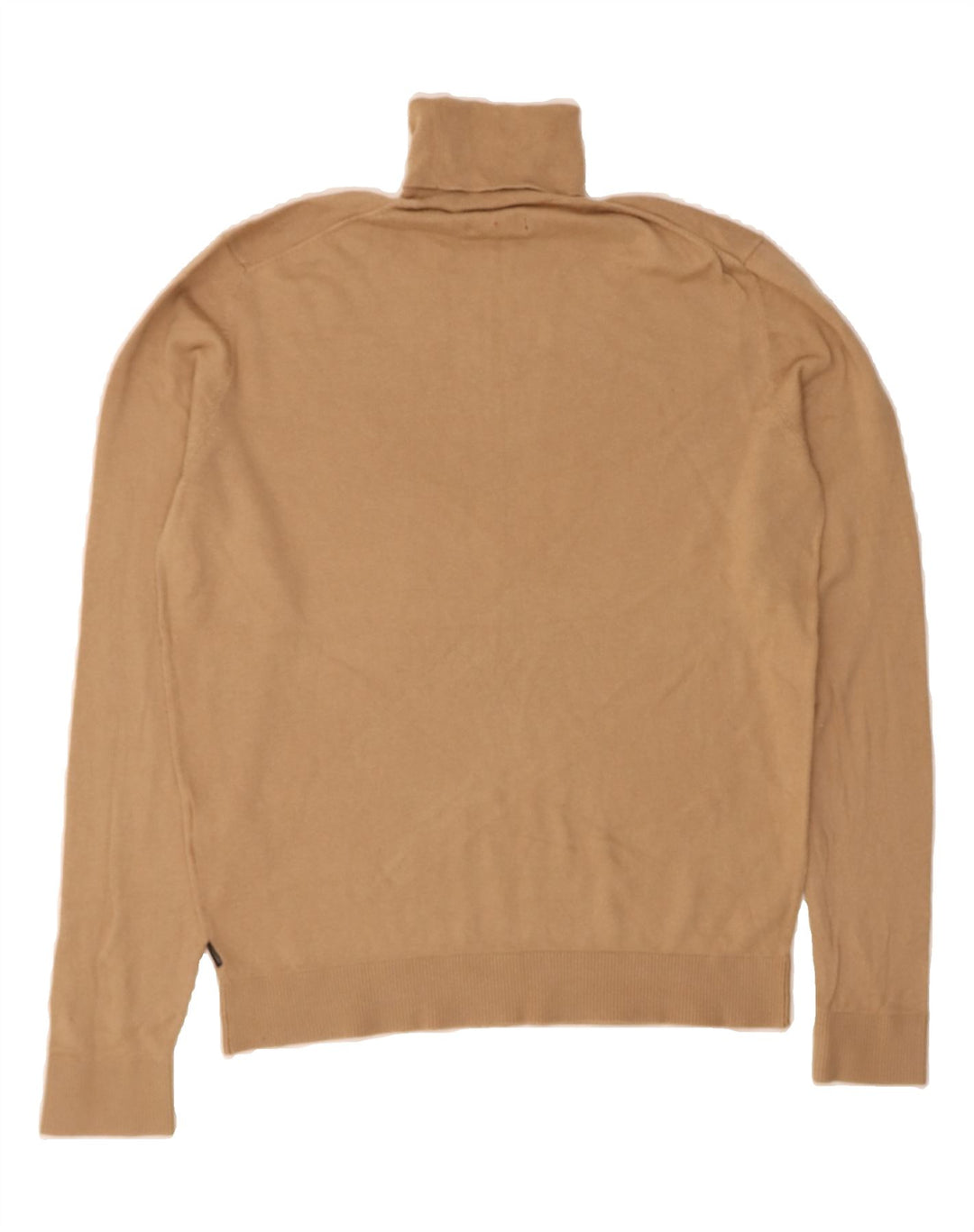 JACK & JONES Mens Roll Neck Jumper Sweater Medium Brown Cotton Vintage Jack & Jones and Second-Hand Jack & Jones from Messina Hembry 