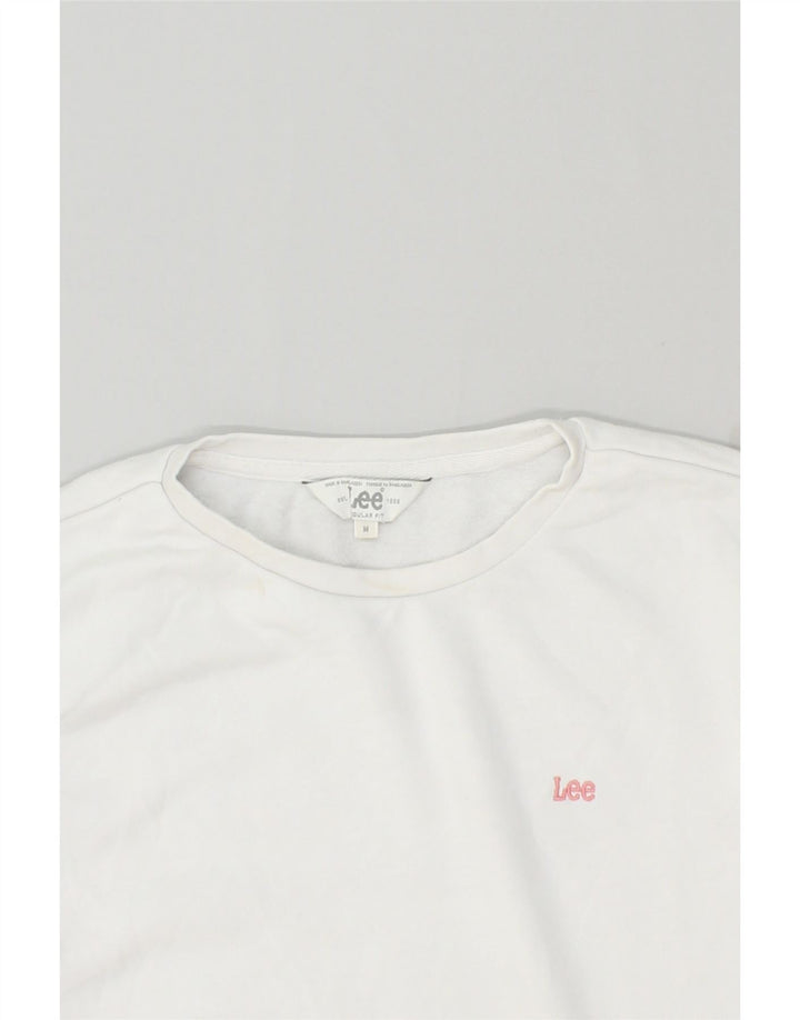 LEE Womens Regular Fit Sweatshirt Jumper UK 14 Medium White Cotton Vintage Lee and Second-Hand Lee from Messina Hembry 