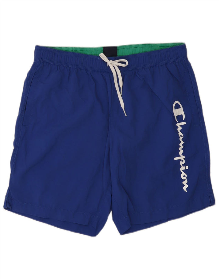 Pantaloni scurți de înot cu grafică Champion pentru bărbați, poliamidă mică, albastră