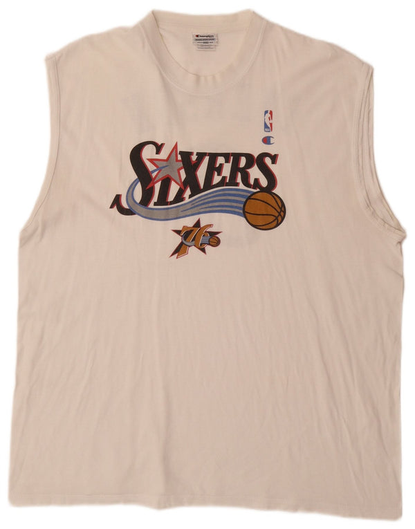 CHAMPION pentru bărbați Allen Iverson Philadelphia Graphic Vest Top 2XL alb