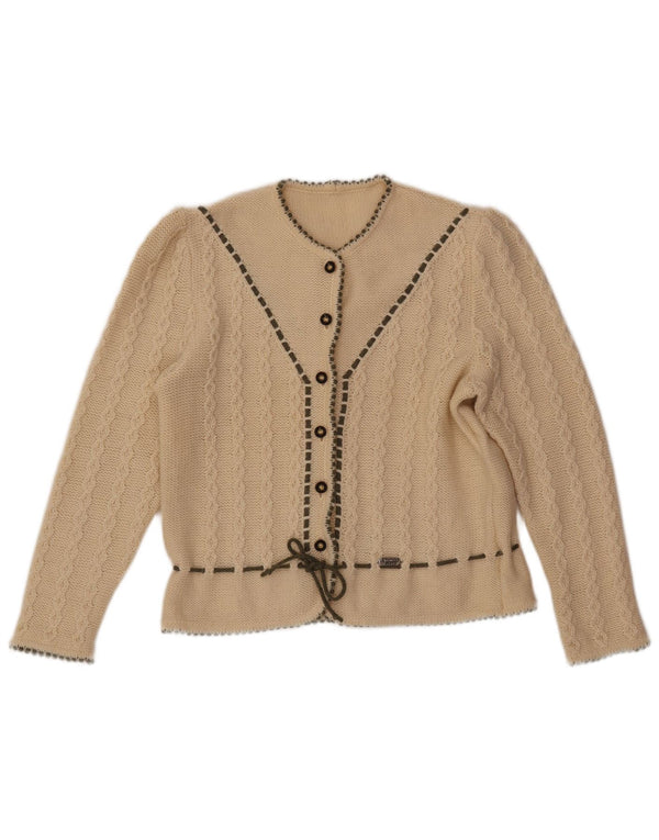 VINTAGE Pulover cardigan crop pentru femei EU 46 XL Lână bej