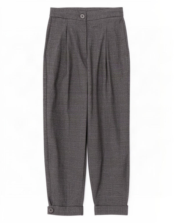 Pantaloni casual pentru femei cu talie înaltă Zara XS W24 L25 gri Houndstooth