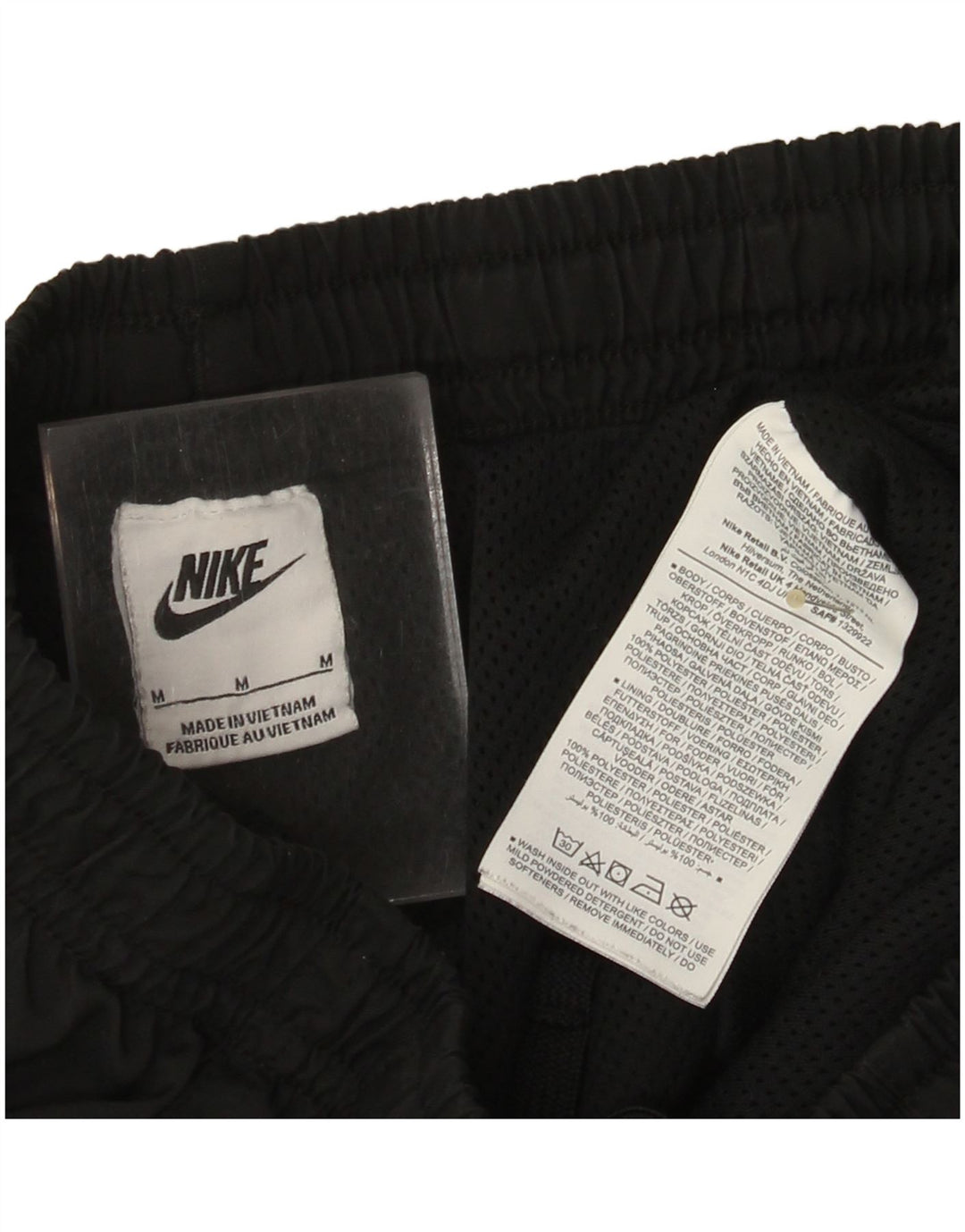 Pantaloni scurți sport grafic Nike pentru bărbați, poliester mediu negru