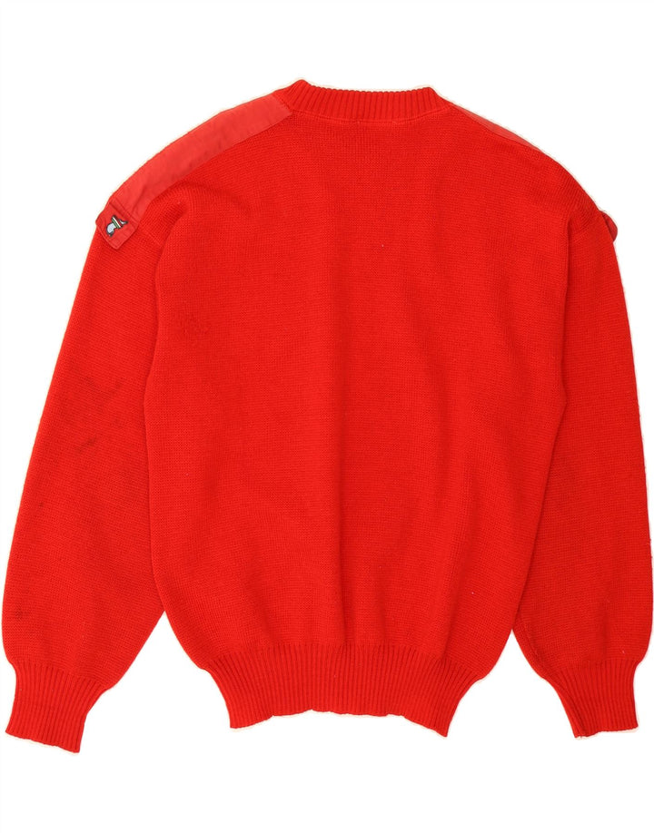 TRONCI Mens Crew Neck Jumper Sweater Medium Red Wool Vintage Tronci and Second-Hand Tronci from Messina Hembry 