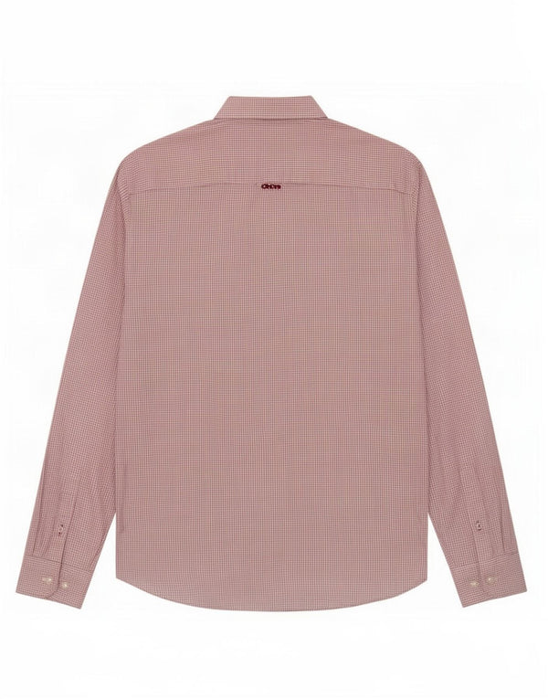 Crew Clothing Cămașă Slim Fit pentru bărbați, bumbac cu carouri roșii medii