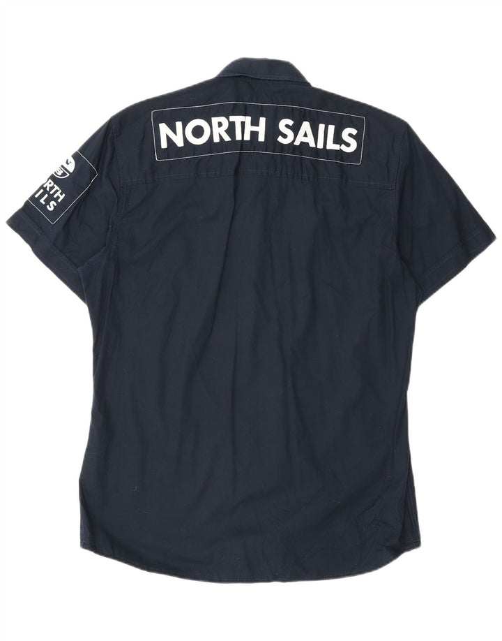 Cămașă cu mânecă scurtă North Sails pentru bărbați, bumbac, albastru bleumarin mediu