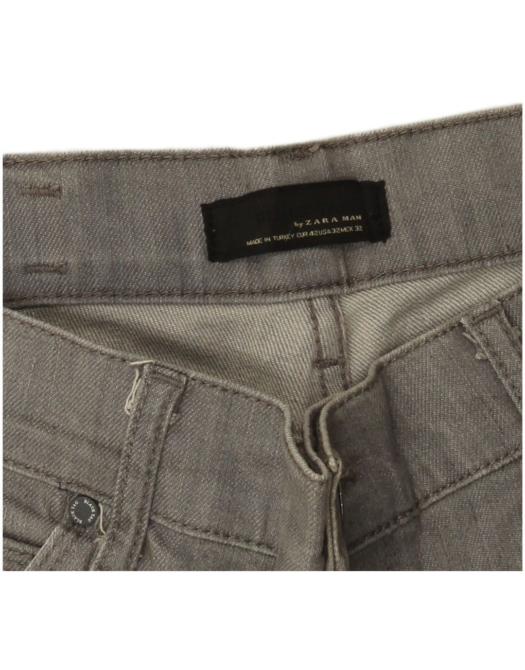 Blugi drepti pentru bărbați Zara EU 42 Large W32 L32 Gri