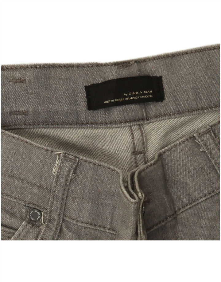 Blugi drepti pentru bărbați Zara EU 42 Large W32 L32 Gri