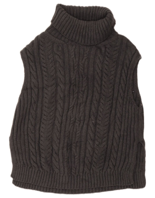 Marks & Spencer Womens Oversized Vest Tank Top UK 10 Small Gri Acrilic