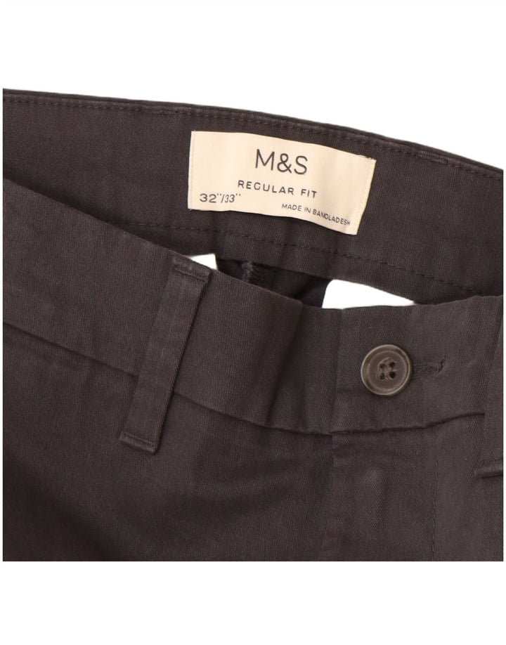MARKS & SPENCER Pantaloni chino drepți pentru bărbați, L32 L33, negru