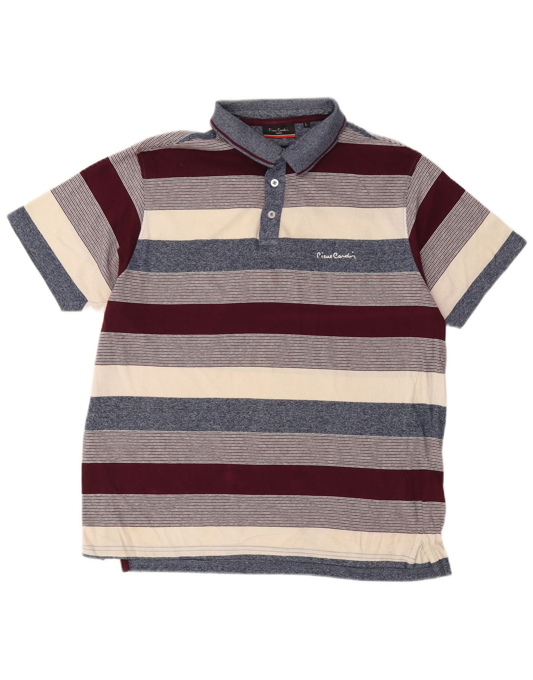 Cămașă polo Pierre Cardin pentru bărbați, bumbac cu dungi multicolore