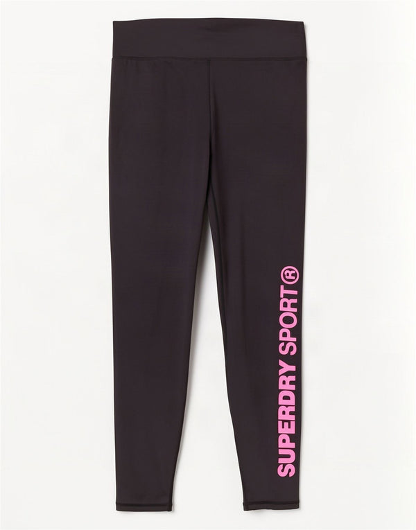 Leggings grafic Superdry pentru femei UK 14, mare, negru, poliester