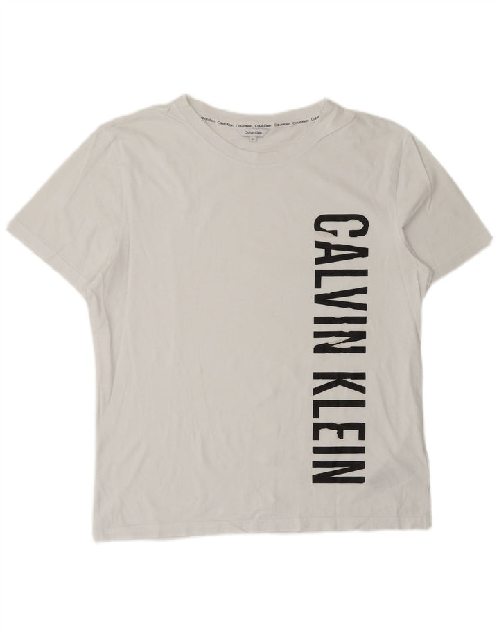 Tricou grafic CALVIN KLEIN pentru bărbați Top mediu din bumbac alb