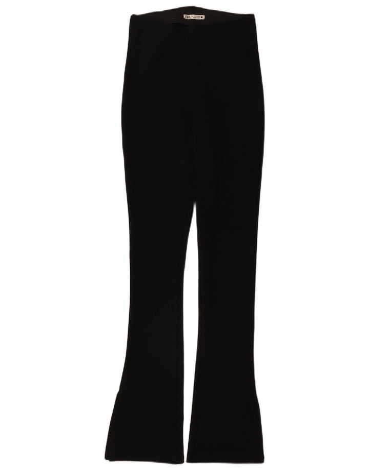 Pantaloni casual pentru femei Flare Zara Mici L26 L32 Poliester negru