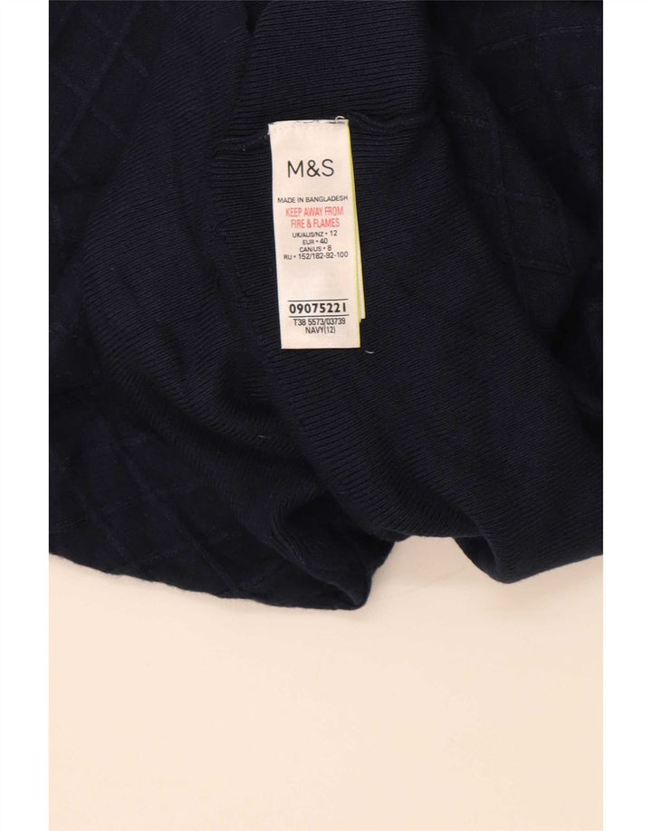 Pulover pentru femei Marks & Spencer cu decolteu triplu UK 12 Medium Bleumarin