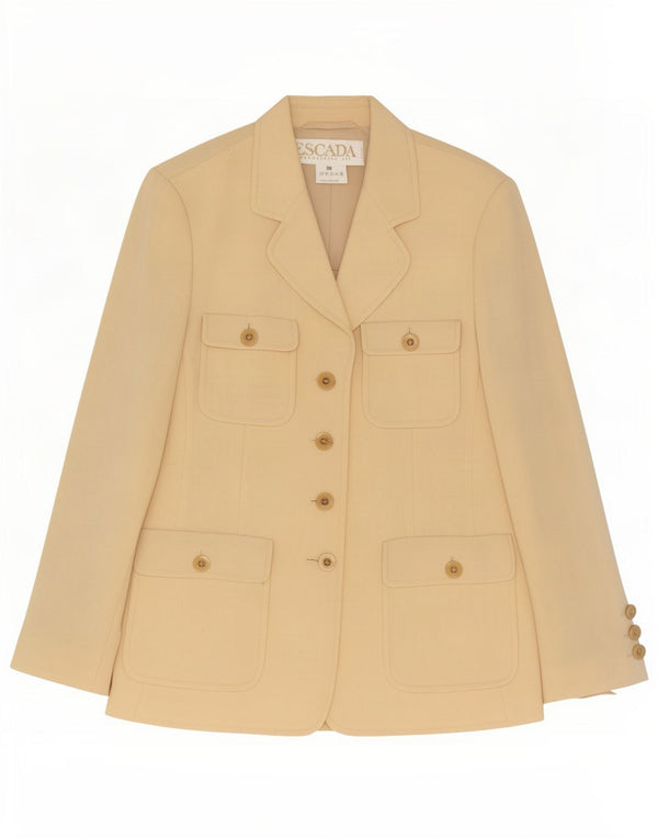 Jachetă Blazer pentru femei Escada by Margaretha Ley cu 4 nasturi EU 36 Mic Bej