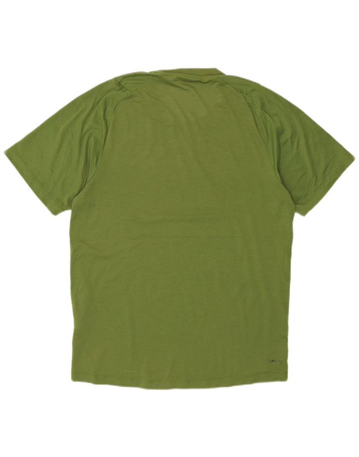 Tricou Adidas Climalite pentru bărbați Top mic verde bumbac