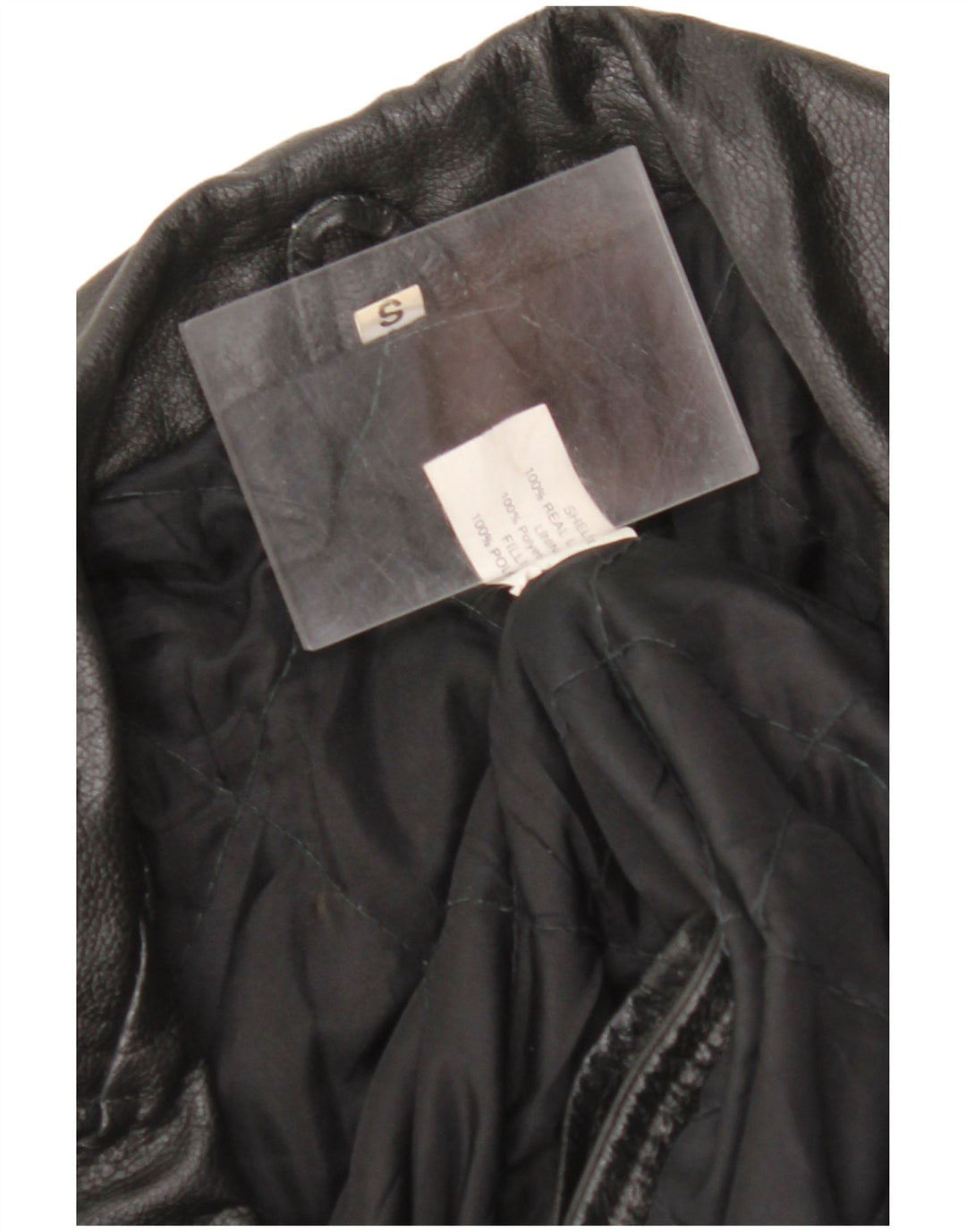 Jachetă motociclist din piele supradimensionată pentru femei VINTAGE UK 10 Mic din piele neagră