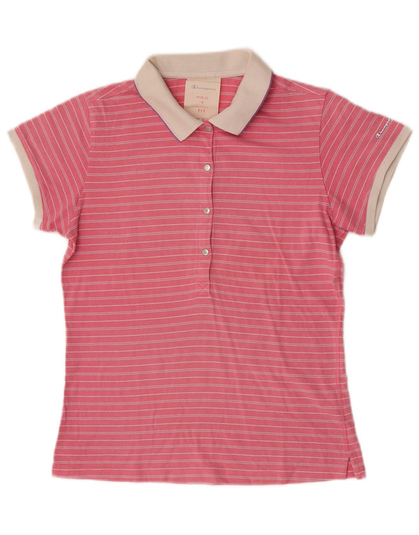 Tricou polo Champion Fete Heritage Fit 13-14 Ani XL Bumbac cu dungi roz