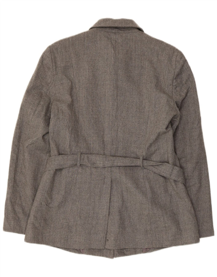 Sacou Benetton pentru femei cu 5 nasturi IT 44 Lână virgină gri mediu