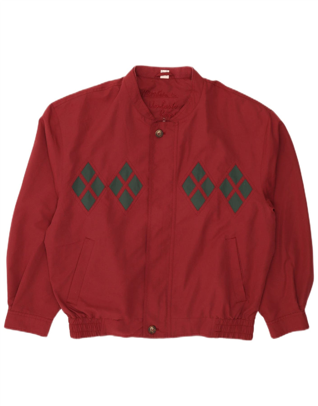 UMBERTO ROSETTI Bomber pentru bărbați UK 38 Medium Burgundy Argyle/Diamond