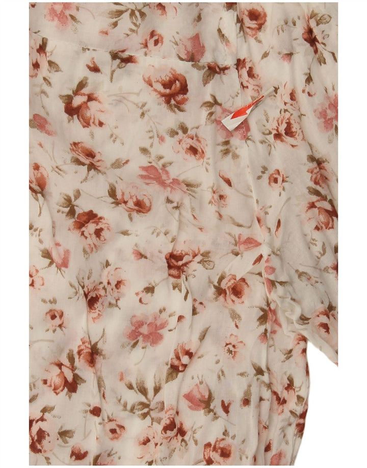 Bluză pentru femei Zara cu mâneci 3/4 UK 14 Medium White Floral