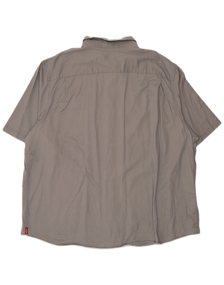 Cămașă cu mânecă scurtă Wrangler pentru bărbați, bumbac gri 3XL