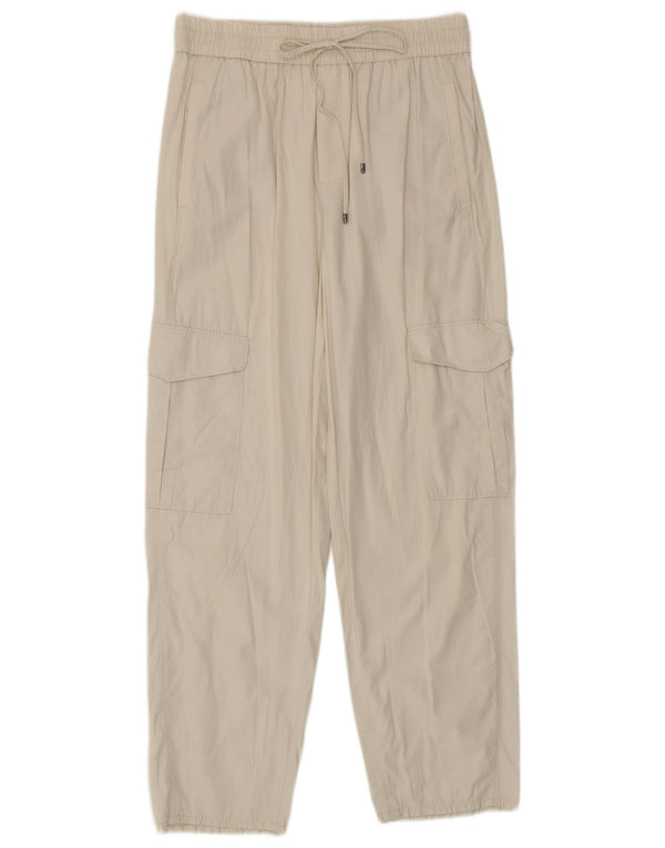 MASSIMO DUTTI Pantaloni cargo conici pentru femei EU 40 Medium W30 L27 Alb cadru