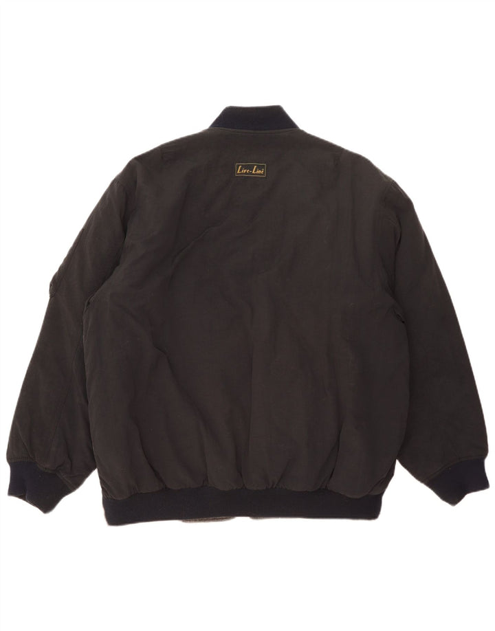 Jachetă bomber cu grafică pentru bărbați Life Line UK 38 Lână color bloc de culoare gri mediu