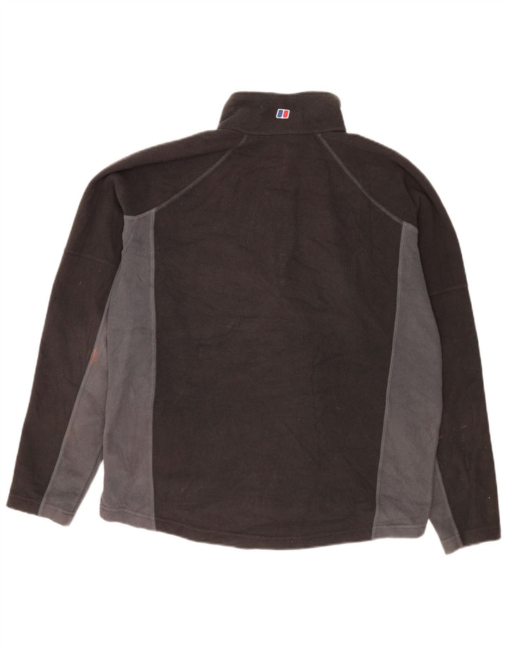 Jumper pentru bărbați Berghaus, cu fermoar și gât, din lână, mare, negru, din poliester
