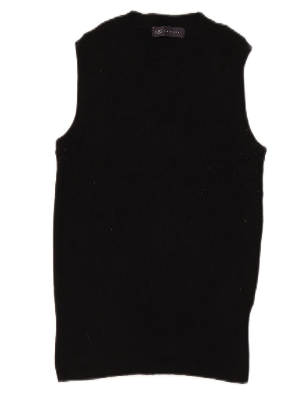 Marks & Spencer Womens Vest Tank Top UK 14 Medium Black Viscose