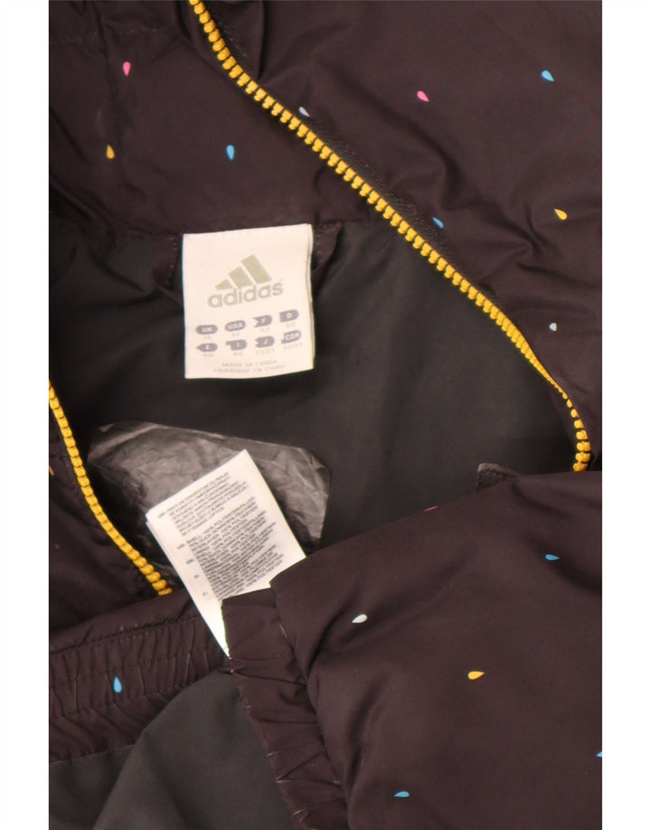 Jachetă căptușită cu glugă Adidas pentru femei UK 14 Medium Black Spot Poliester