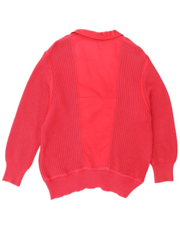 Pulover cardigan Vintage pentru femei la dublu piept IT 42 Roz mediu