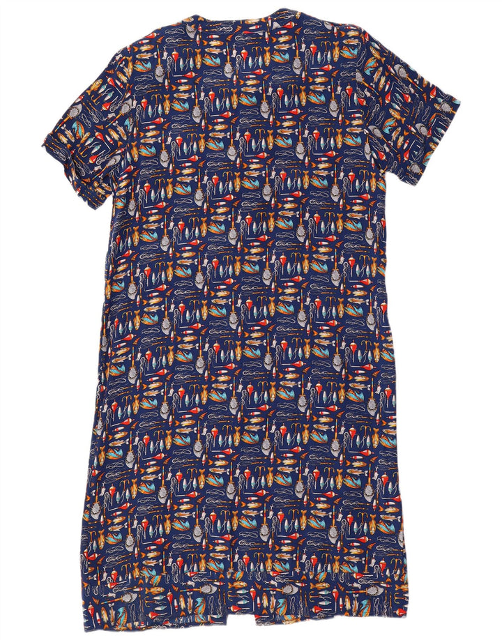 Karel Rochie cămașă cu model abstract pentru femei UK 14 Medium Bleumarin