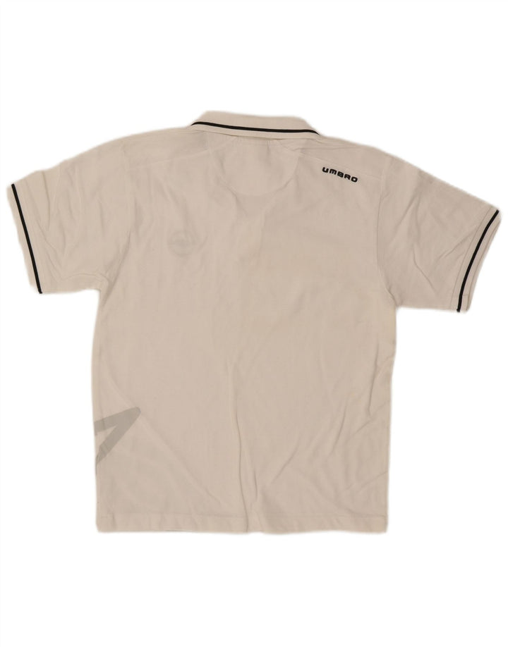 Tricou polo grafic Umbro pentru bărbați, mic, alb