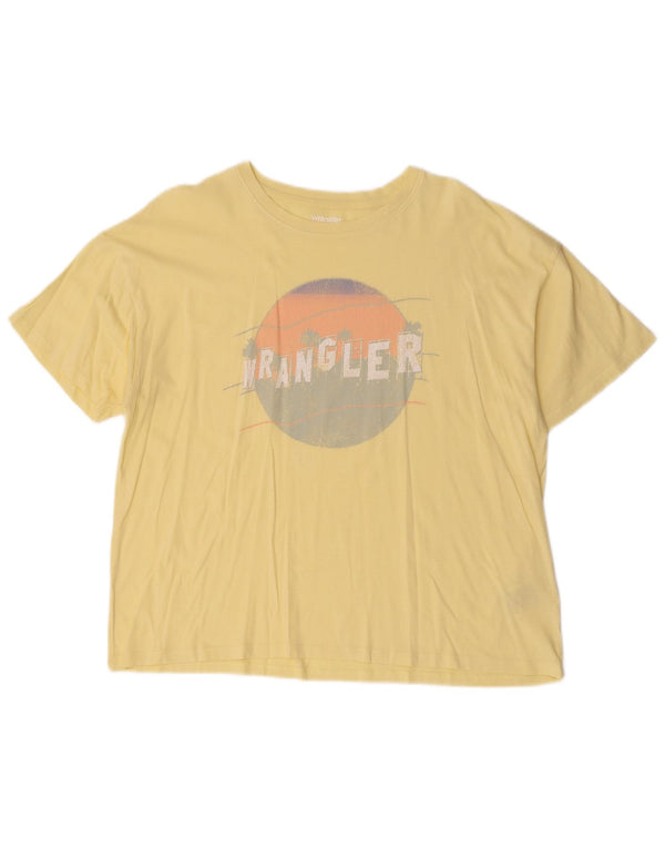 Tricou grafic supradimensionat pentru femei Wrangler Top UK 10 Bumbac galben mic