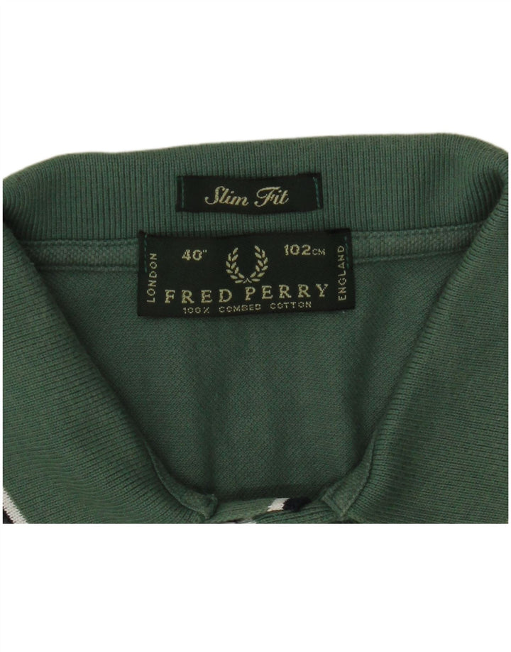 Cămașă polo Fred Perry pentru bărbați, bumbac verde mediu